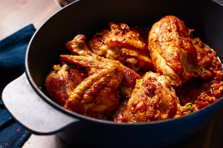 Pollo Estofado con Lentejas