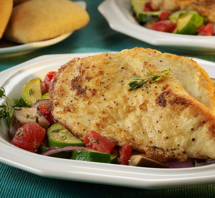 Pechugas de Pollo y Verduras a la Sartén