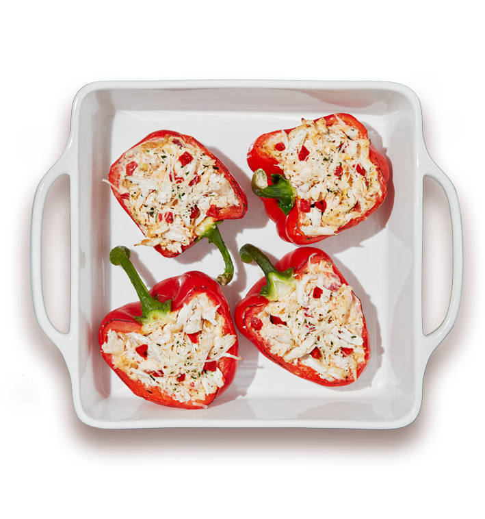 Pimientos Rojos Rellenos de Pollo