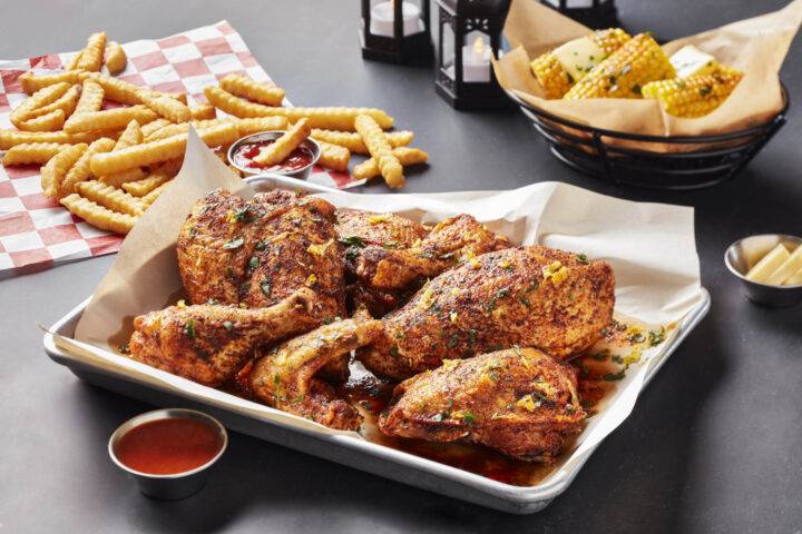 Whole Fried Chicken with Cajun Chili Butter